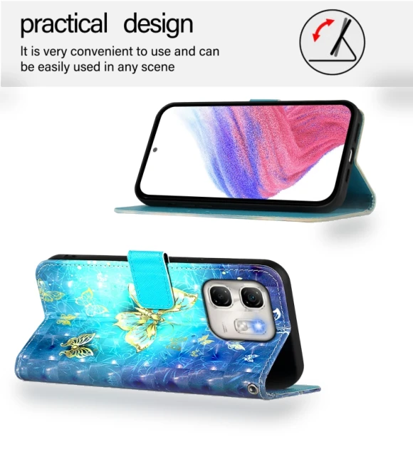 3D Painting Horizontal Flip Leather Phone Case for Infinix Hot 50i 5G / Smart 9 4G — Flip Cases, Infinix