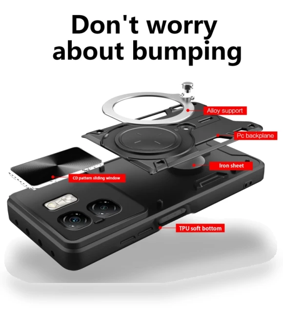 Sliding Camshield Magnetic Holder Phone Case for Infinix Smart 9 / Hot 50i — Phone Accessories, Infinix