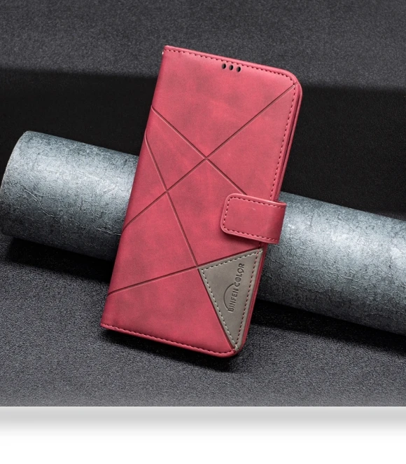 Magnetic Buckle Rhombus Texture Leather Phone Case for Infinix Smart 9 / Hot 50i — Bumpers, Infinix
