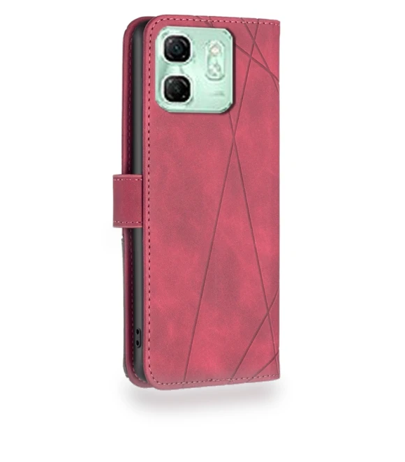 Magnetic Buckle Rhombus Texture Leather Phone Case for Infinix Smart 9 / Hot 50i — Bumpers, Infinix