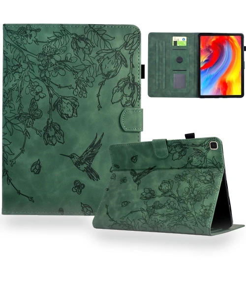Flowers and Bird Embossed Smart Leather Tablet Case for iPad 10.2 2021 / 10.5 2019 — Protective Cases
