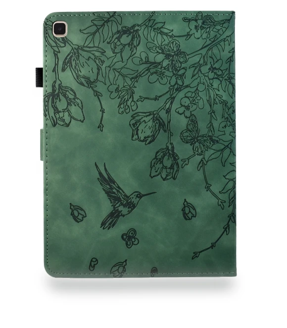Flowers and Bird Embossed Smart Leather Tablet Case for iPad 10.2 2021 / 10.5 2019 — Protective Cases