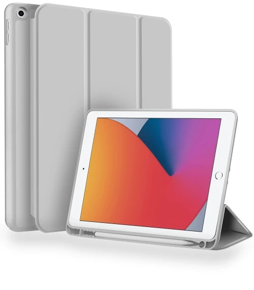 3-fold TPU Smart Leather Tablet Case with Pen Slot for iPad 10.2 — Keyboard Cases