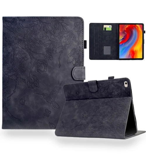 Flowers and Bird Embossed Smart Leather Tablet Case for iPad 9.7 2018/2017 — Keyboard Cases