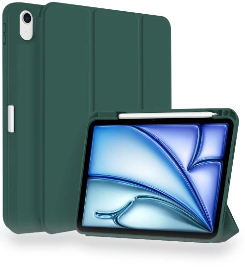 3-fold TPU Smart Leather Tablet Case with Pen Slot for iPad Air 11 2024 — Keyboard Cases