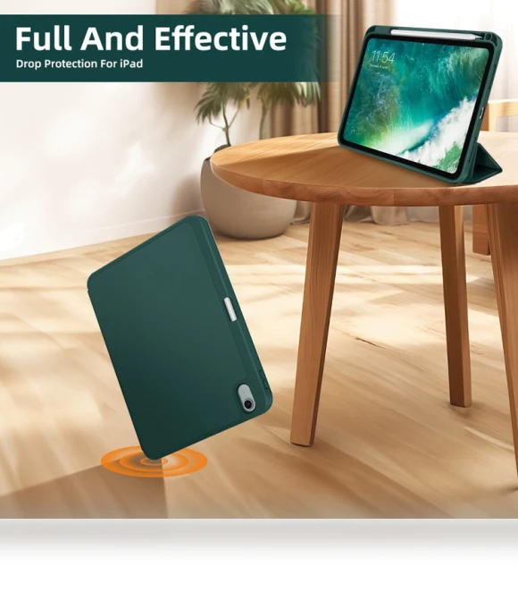 3-fold TPU Smart Leather Tablet Case with Pen Slot for iPad Air 11 2024 — Keyboard Cases
