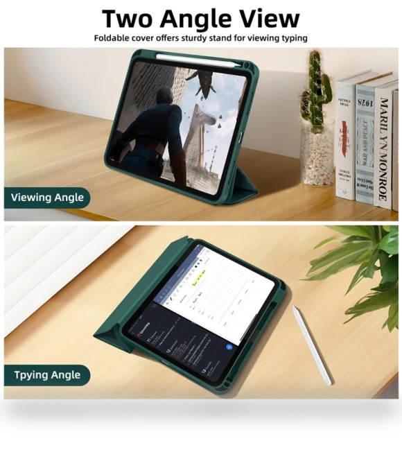 3-fold TPU Smart Leather Tablet Case with Pen Slot for iPad Air 11 2024 — Keyboard Cases