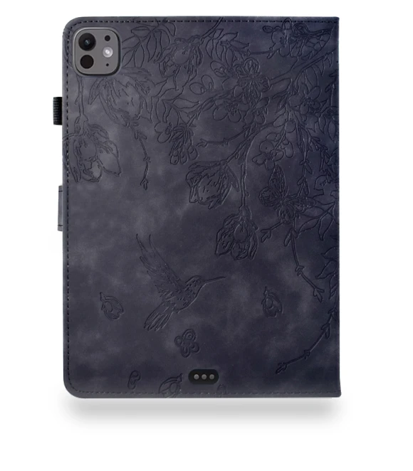 Flowers and Bird Embossed Smart Leather Tablet Case for iPad Air 11 2024 / iPad Pro 11 — Keyboard Cases