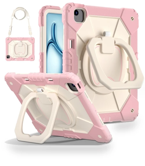Contrast Color Robot Silicone Hybrid PC Tablet Case for iPad Air 13 2024 — Protective Cases