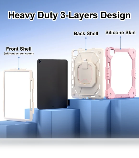 Contrast Color Robot Silicone Hybrid PC Tablet Case for iPad Air 13 2024 — Protective Cases