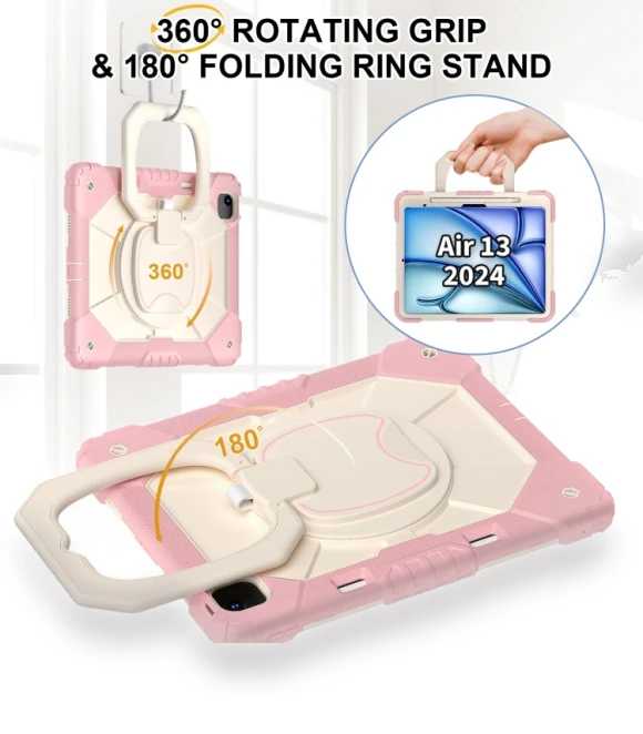 Contrast Color Robot Silicone Hybrid PC Tablet Case for iPad Air 13 2024 — Protective Cases
