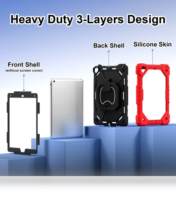 Contrast Color Robot Silicone Hybrid PC Tablet Case for iPad Air/Air 2/9.7 2018/2017 — Protective Cases
