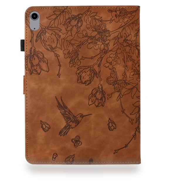 Flowers and Bird Embossed Smart Leather Tablet Case for iPad mini 2024 / mini 6 — Keyboard Cases