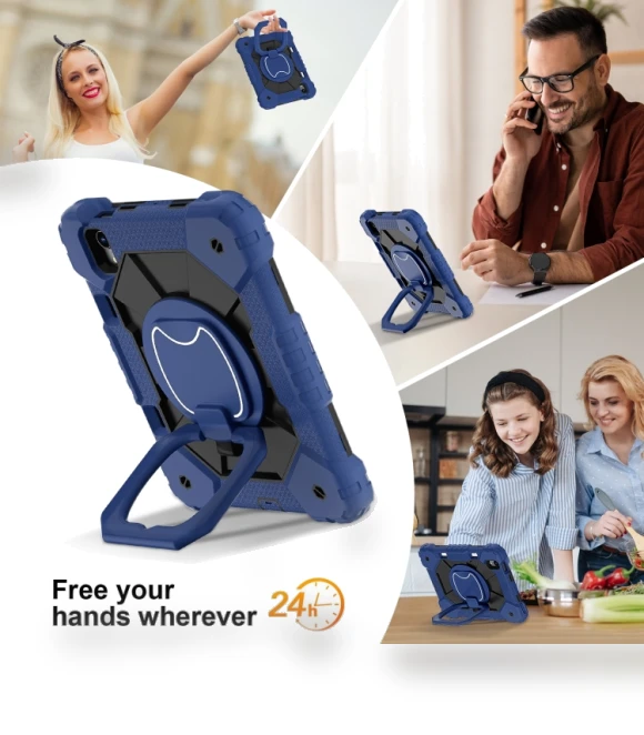 Contrast Color Robot Silicone Hybrid PC Tablet Case for iPad mini 2024 / mini 6 — Keyboard Cases