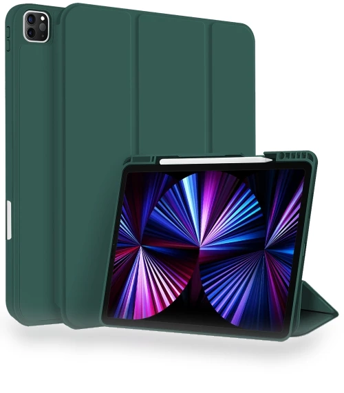 3-fold TPU Smart Leather Tablet Case with Pen Slot for iPad Pro 11 — Cases