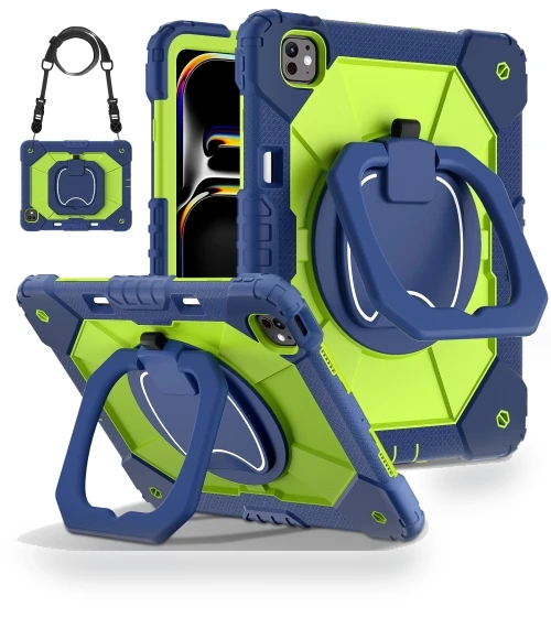 Contrast Color Robot Silicone Hybrid PC Tablet Case for iPad Pro 13 2024 — Cases