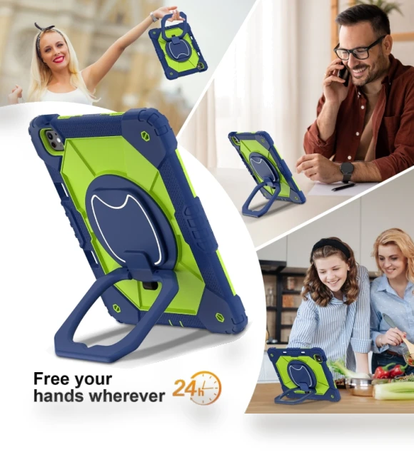 Contrast Color Robot Silicone Hybrid PC Tablet Case for iPad Pro 13 2024 — Cases