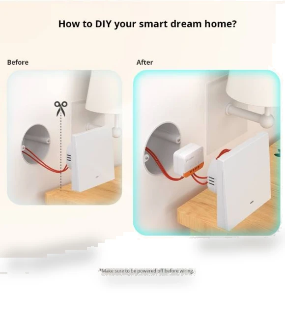 Single Fire Dual Control Smart On/Off Module Switch with Timing and Voice Control — Smart Home Modules, Sonoff