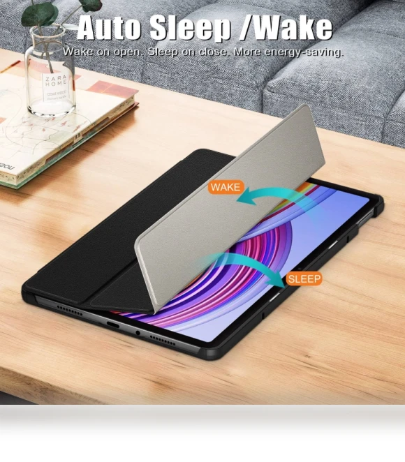 3-Fold Stand Leather Smart Tablet Case for Xiaomi Redmi Pad Pro 12.1 — Keyboard Cases, Xiaomi