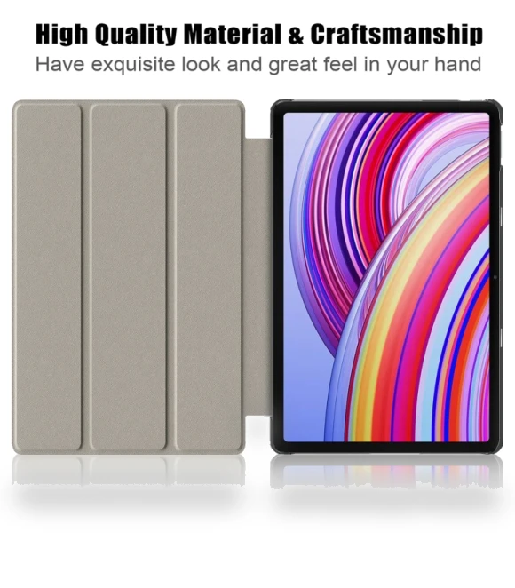 3-Fold Stand Leather Smart Tablet Case for Xiaomi Redmi Pad Pro 12.1 — Keyboard Cases, Xiaomi