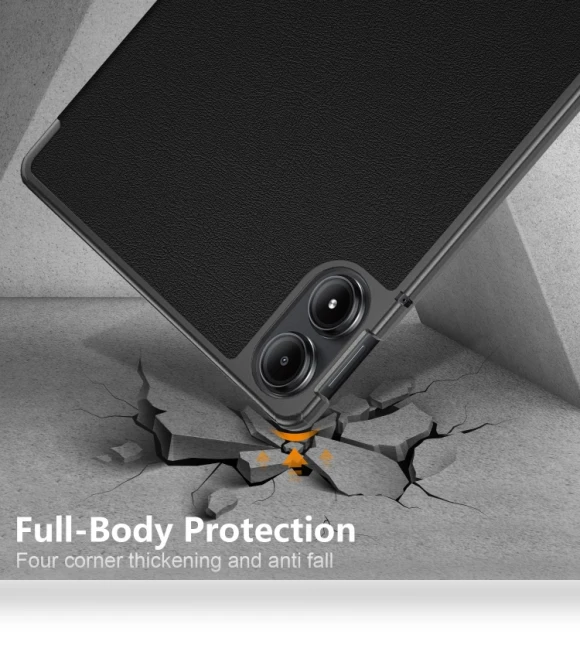3-Fold Stand Leather Smart Tablet Case for Xiaomi Redmi Pad Pro 12.1 — Keyboard Cases, Xiaomi