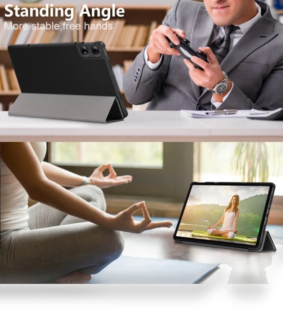 3-Fold Stand Leather Smart Tablet Case for Xiaomi Redmi Pad Pro 12.1 — Keyboard Cases, Xiaomi