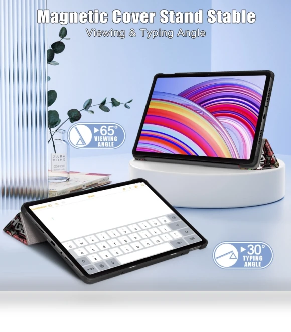 3-Fold Stand Leather Smart Tablet Case for Xiaomi Redmi Pad Pro 12.1 — Keyboard Cases, Xiaomi