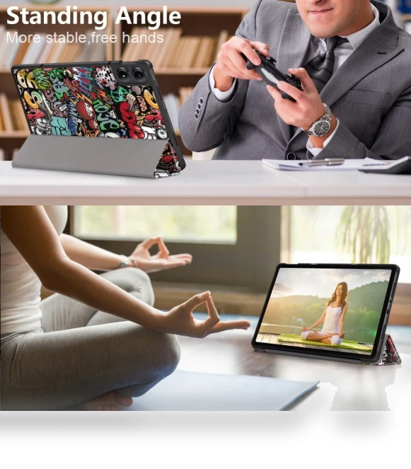 3-Fold Stand Leather Smart Tablet Case for Xiaomi Redmi Pad Pro 12.1 — Keyboard Cases, Xiaomi