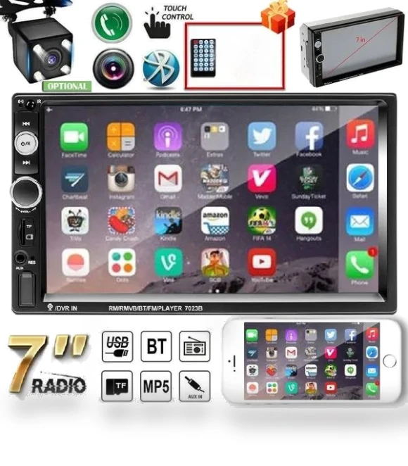 7-inch HD Bluetooth Touchscreen Double DIN Car Stereo Radio MP5 Player — Stereo Receivers, Cars Auto Home