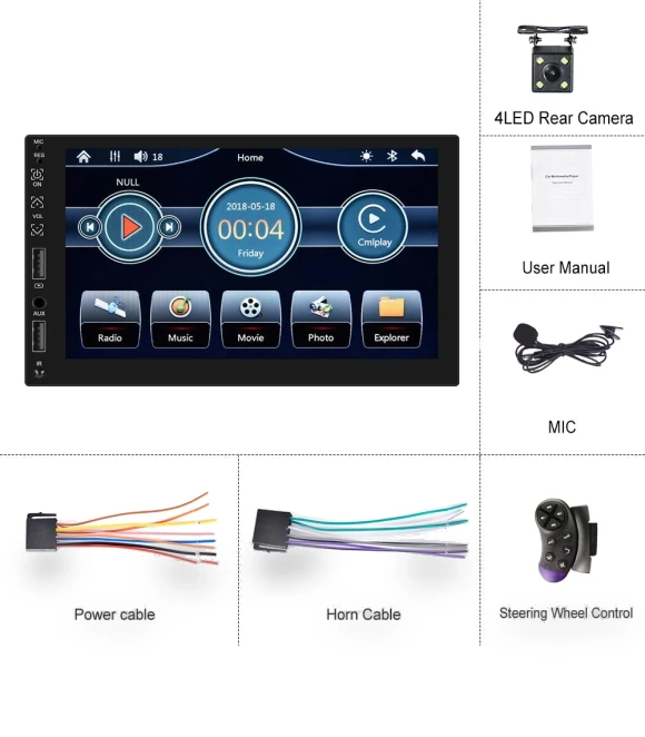 7-inch Touchscreen Car Stereo with Carplay — Stereo Receivers, HOME-Auto-001