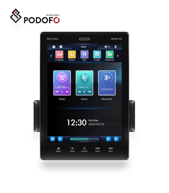1 Din 9.5-inch Vertical Touch Screen Car MP5 Player — Stereo Receivers, Podofo
