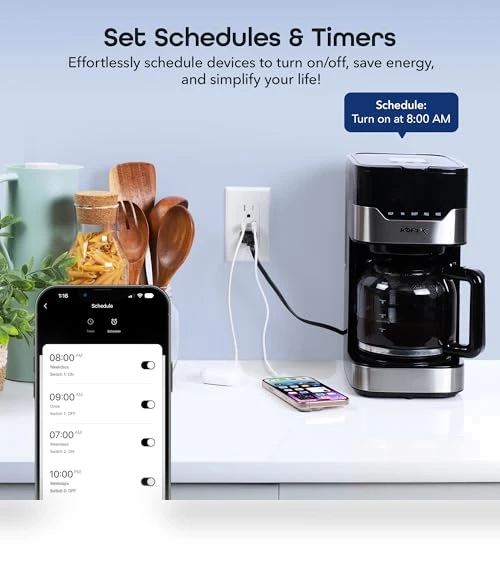 Current Smart Wi-Fi Outlet with 2 Fast Charge USB Ports — Smart Home Hubs & Controllers, Geeni