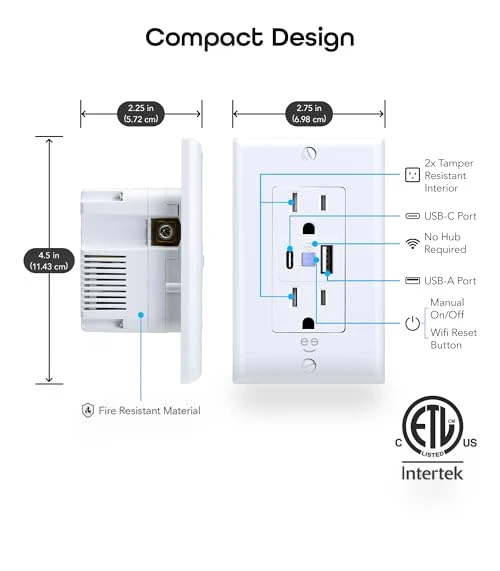 Current Smart Wi-Fi Outlet with 2 Fast Charge USB Ports — Smart Home Hubs & Controllers, Geeni