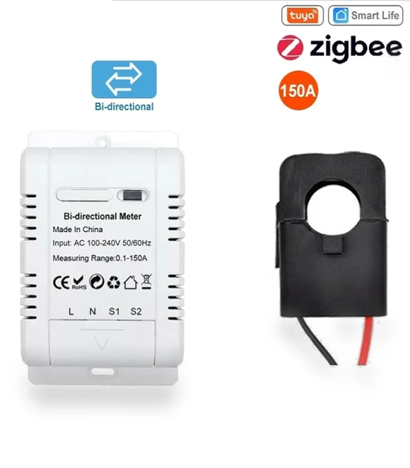 Smart Bi-Directional ZIGBEE Energy Meter Clamp — Energy Measurement Tools, White Dream