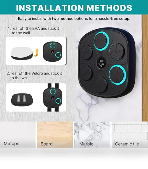 Smart Bluetooth Wall Mounted Punching Trainer — Boxing Training Gear, TGHIJKK
