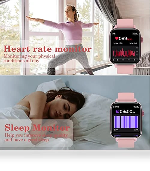 Smart Fitness Tracker Watch with Bluetooth Call — Smartwatches, PJYUBVOR