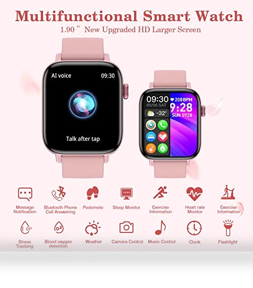 Smart Fitness Tracker Watch with Bluetooth Call — Smartwatches, PJYUBVOR