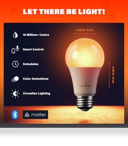 Smart LED Light Bulb — LED, Caveman Smart Lighting