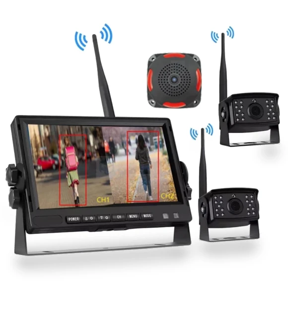 Wireless AI Blind Spot Detection System with Waterproof Rear View Camera — Rearview Cameras for Cars, Reakosound
