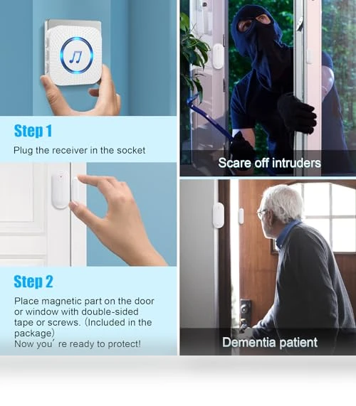 Wireless Door Chime with Entry Alarm — Kits, SanJie