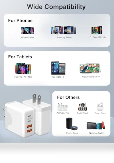 Fast Charging Wall Plug with 4 Ports — Chargers, Shenzhen Xingda Tong wire and cable Co.,LTD