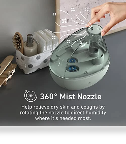 Ultrasonic Cool Mist Humidifier & Soft Glow Night Light — Air Moisturizers, Pure Enrichment