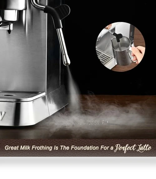 20 Bar Espresso Machine with Milk Frother — Coffee & Espresso Combos, Mecity
