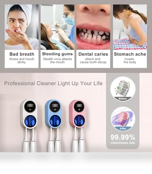 Automatic Rotating Toothbrush Holder and Cleaner — Toothbrush Holders