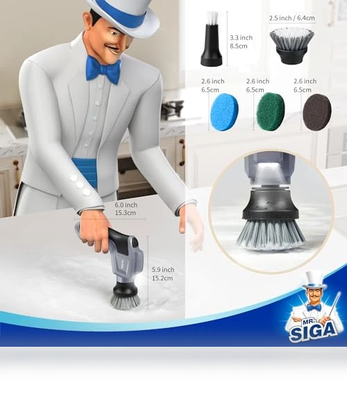 Electric Spin Scrubber — Brushes, MR.SIGA