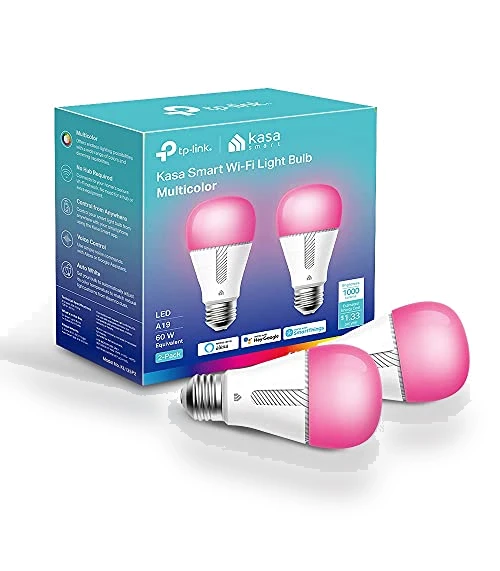 Full Color Changing Dimmable Smart WiFi Light Bulb — LED, Kasa Smart