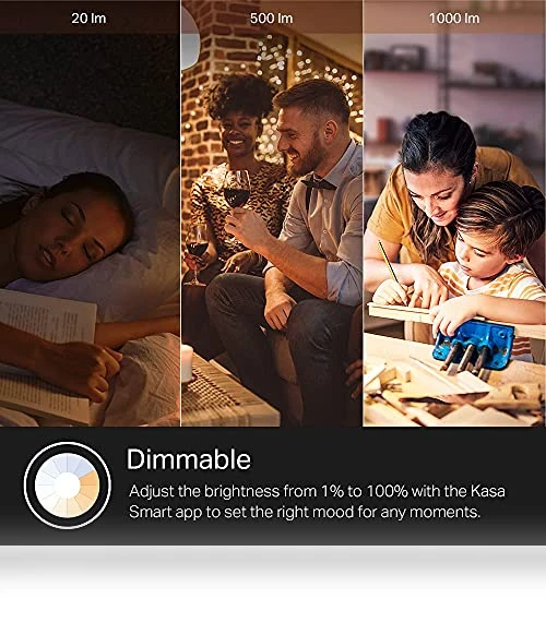 Full Color Changing Dimmable Smart WiFi Light Bulb — LED, Kasa Smart