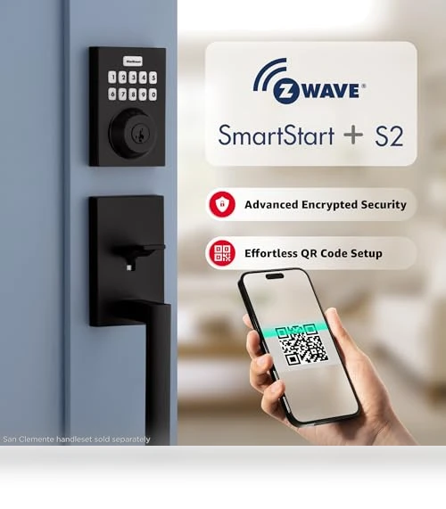 HomeConnect 620 Z-Wave Long Range Enabled Keypad Smart Lock — Keyless Entry, Kwikset