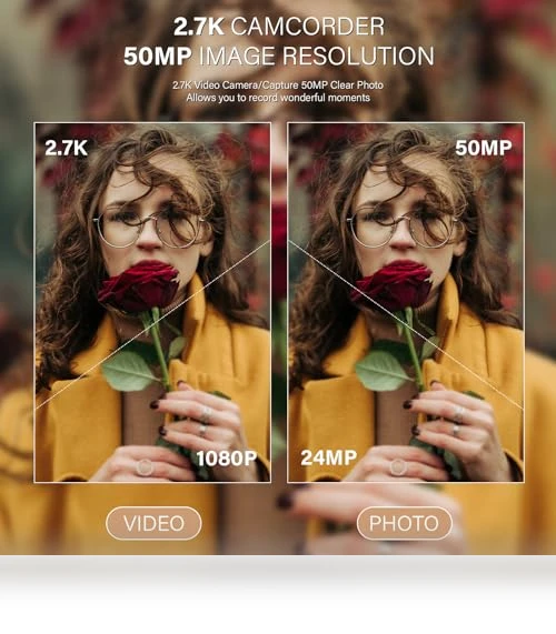 QHD 2.7K 50MP Vlogging Camera — Camcorder, Muitune