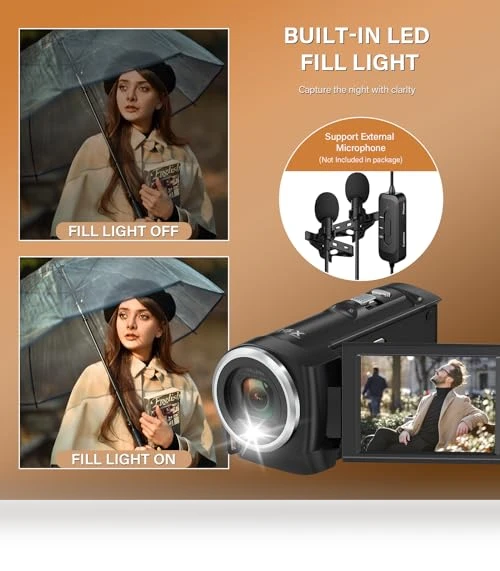 QHD 2.7K 50MP Vlogging Camera — Camcorder, Muitune